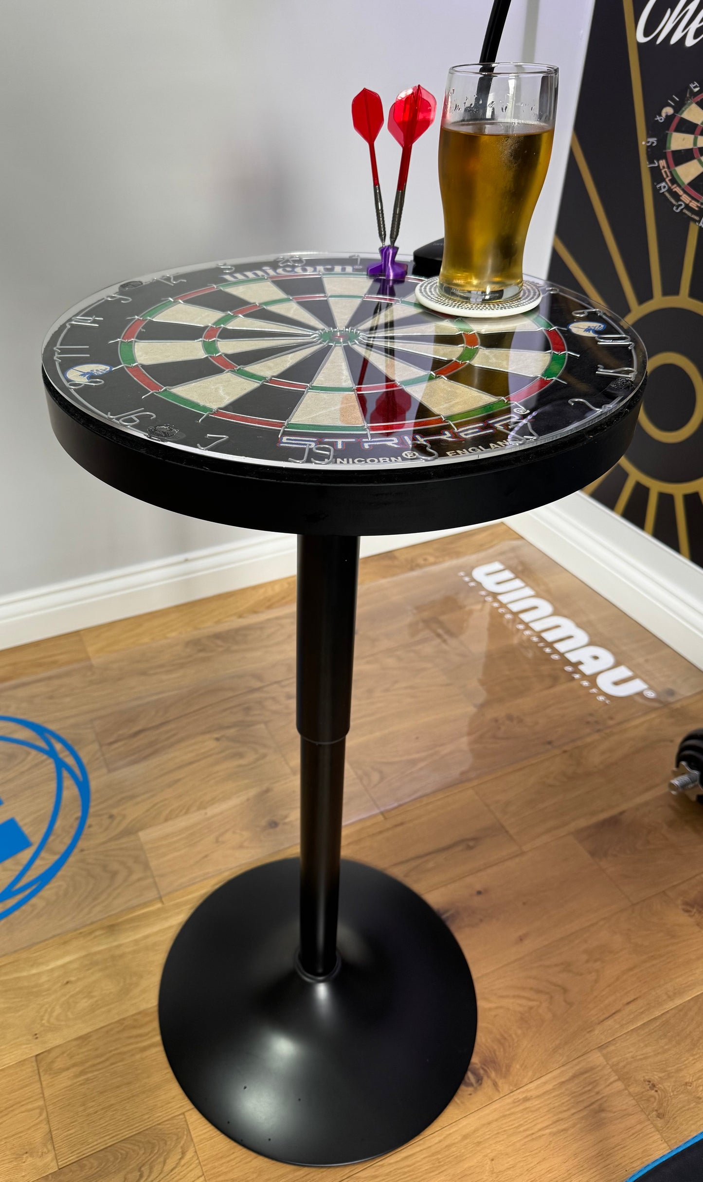 Dartboard Bar Table - Unicorn - Adjustable - Oche Table